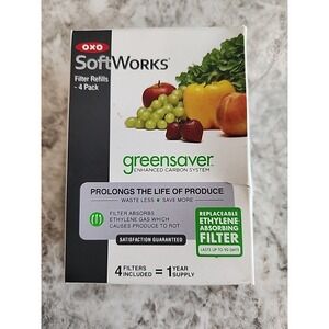 OXO Good Grips GreenSaver Carbon Filter Refills 4 Pack One Year‎ Supply New